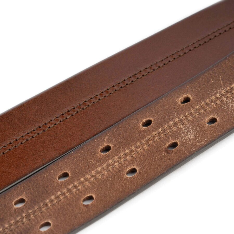 western double prong belt dark brown genuine leather 1 1 2 inch thick 4