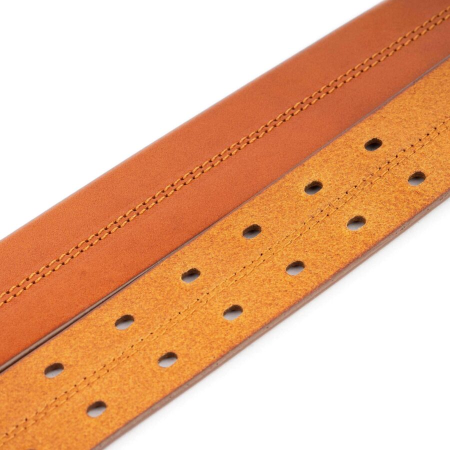 western double prong belt tan genuine leather 1 1 2 inch thick 4