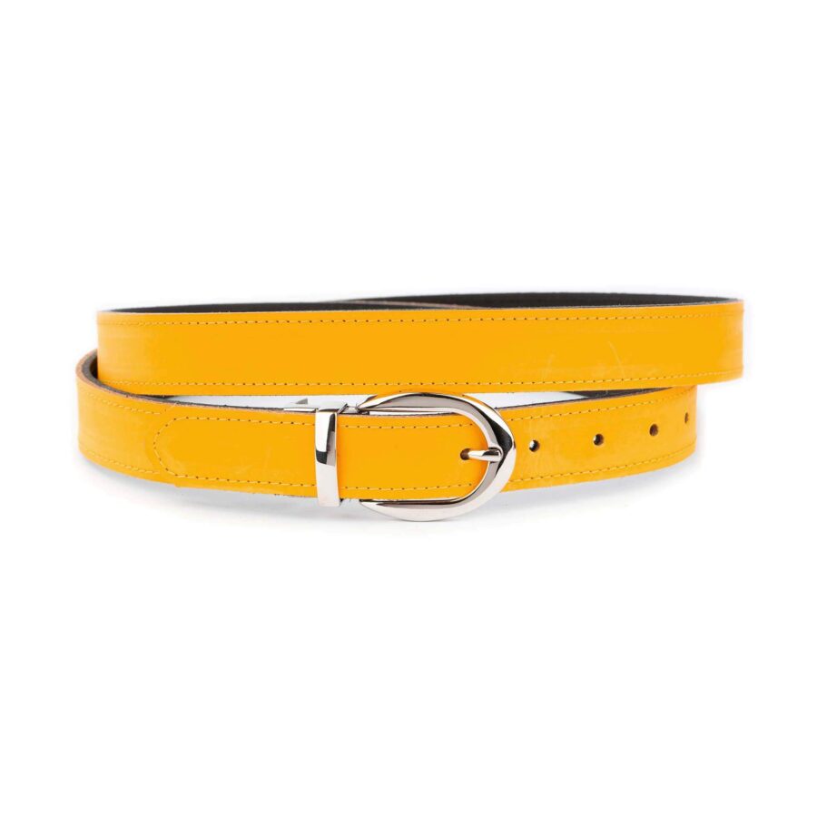 yellow black ladies reversible belt genuine leather 1 30 PUL2754 PUL2680 MAG11862