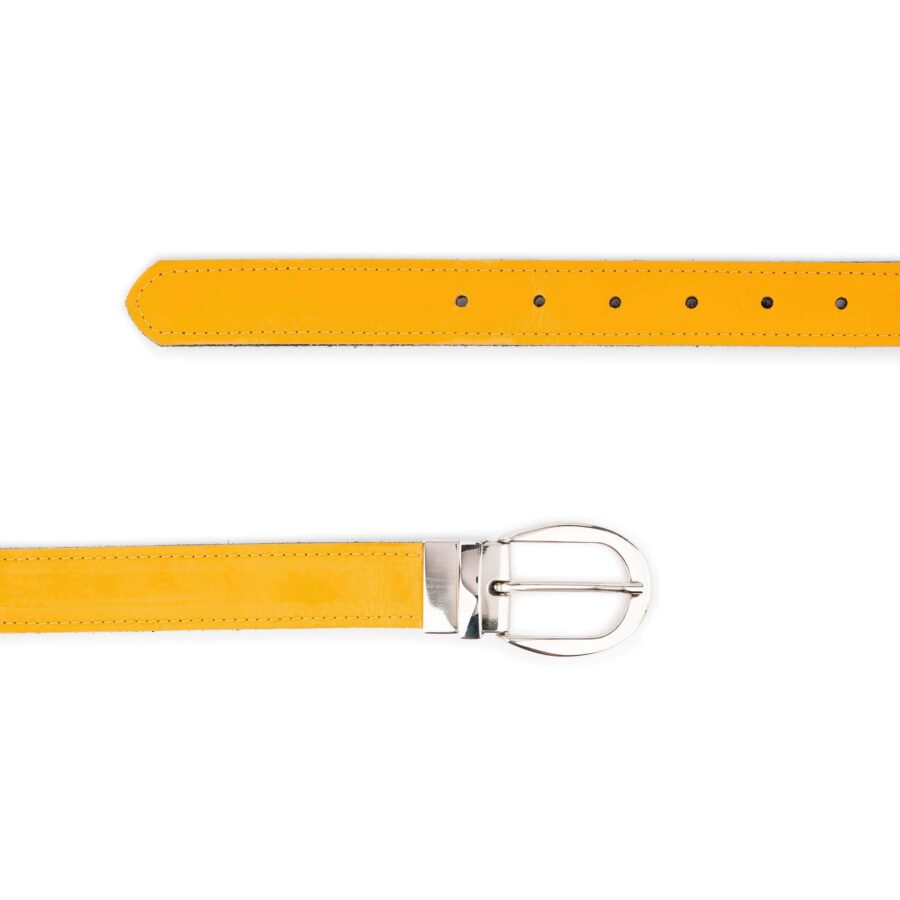 yellow black ladies reversible belt genuine leather 3