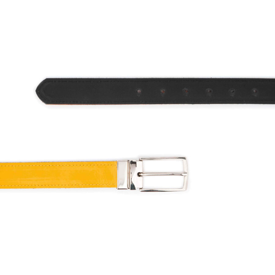 yellow black mens reversible belt 2