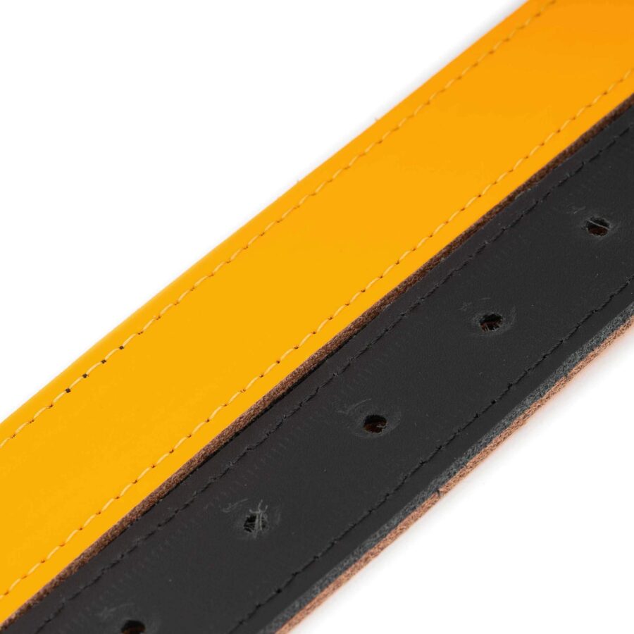 yellow black mens reversible belt 3