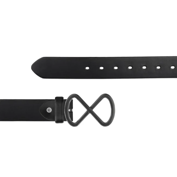 Belt For Jeans Black Infinity Buckle Full Grain Leather JEANS 40 INFBLA BLAFGL AML8
