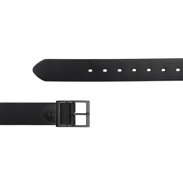 Belt For Jeans Black Rectangle Buckle Full Grain Leather JEANS 40 CENTRBLAC BLAFGL AML29