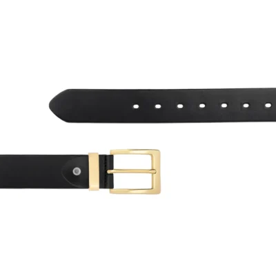 Belt For Jeans Gold Brass Buckle And Loop Full Grain Leather JEANS 40 BRGDLOO BLAFGL AML11