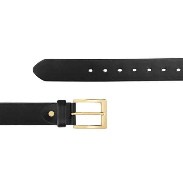 Belt For Jeans Gold Brass Buckle Full Grain Leather JEANS 40 GDBRA BLAFGL AML9