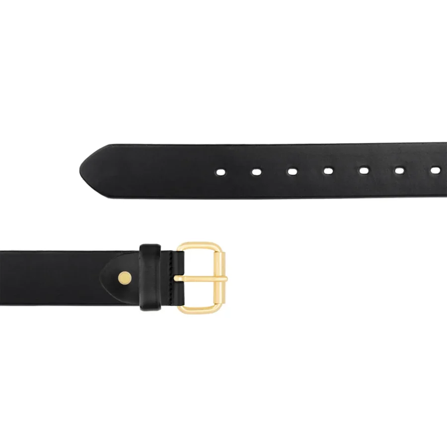 Belt For Jeans Gold Roller Buckle Full Grain Leather JEANS 40 ROLGOL BLAFGL AML20