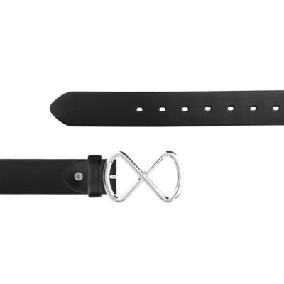 Belt For Jeans Silver Infinity Buckle Full Grain Leather JEANS 40 INFISI BLAFGL AML7