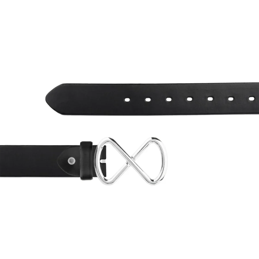 Belt For Jeans Silver Infinity Buckle Full Grain Leather JEANS 40 INFISI BLAFGL AML7