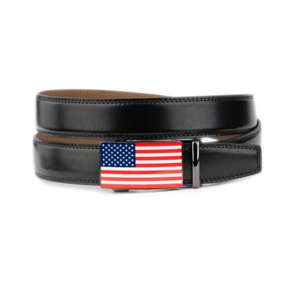 black mens ratchet belt USA flag buckle 1 30102024 ALI 35 AUT USABLACK