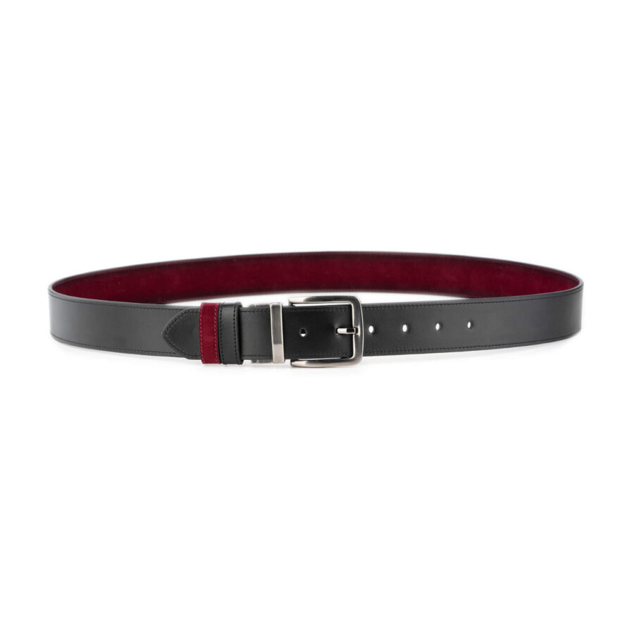 burgundy suede reversible belt vegan leather 3 8 cm 4