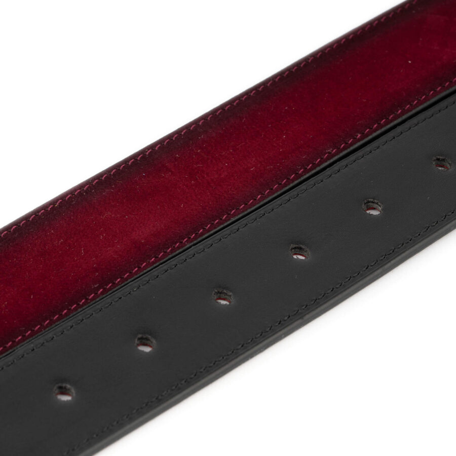 burgundy suede reversible belt vegan leather 3 8 cm 7