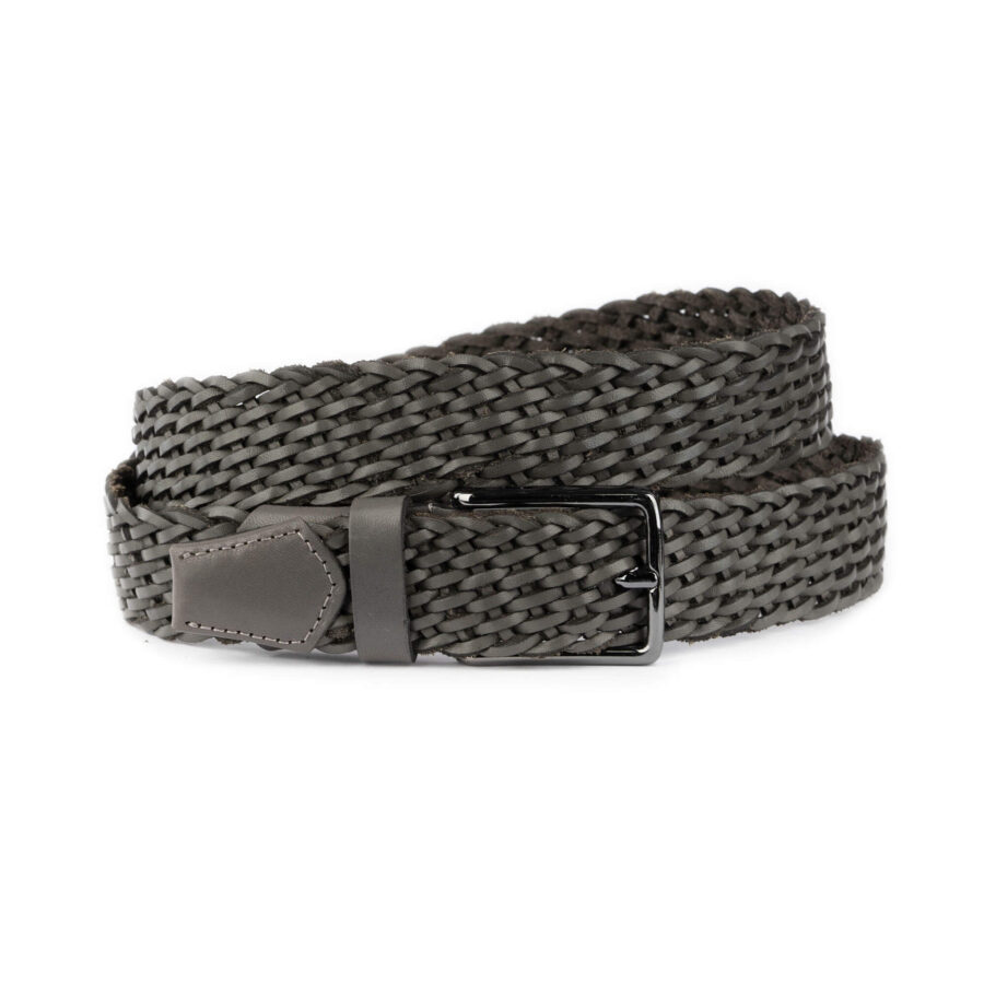 dark gray golf belts for men braided leather top quality 1 18092024 35 DGRAY KASV BRAI