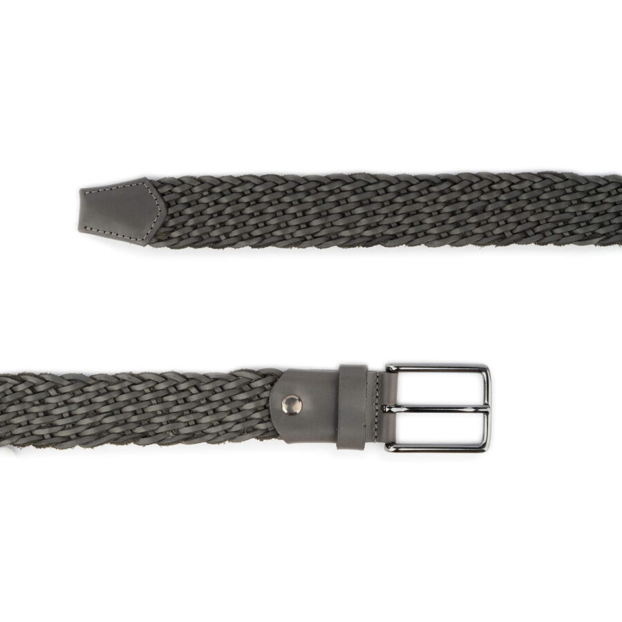 dark gray golf belts for men braided leather top quality 2