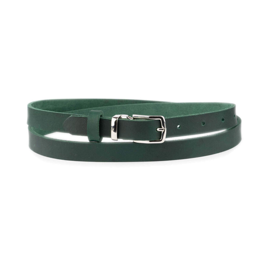 mens green belt with shiny nickel buckle 2