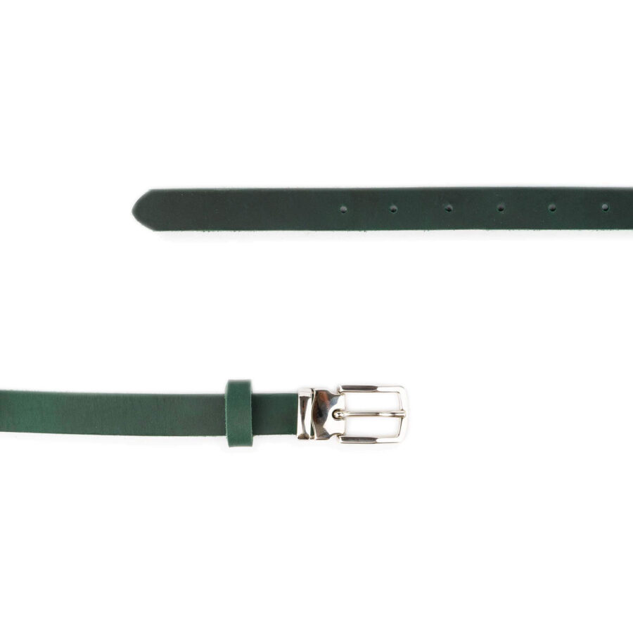 mens green belt with shiny nickel buckle 3