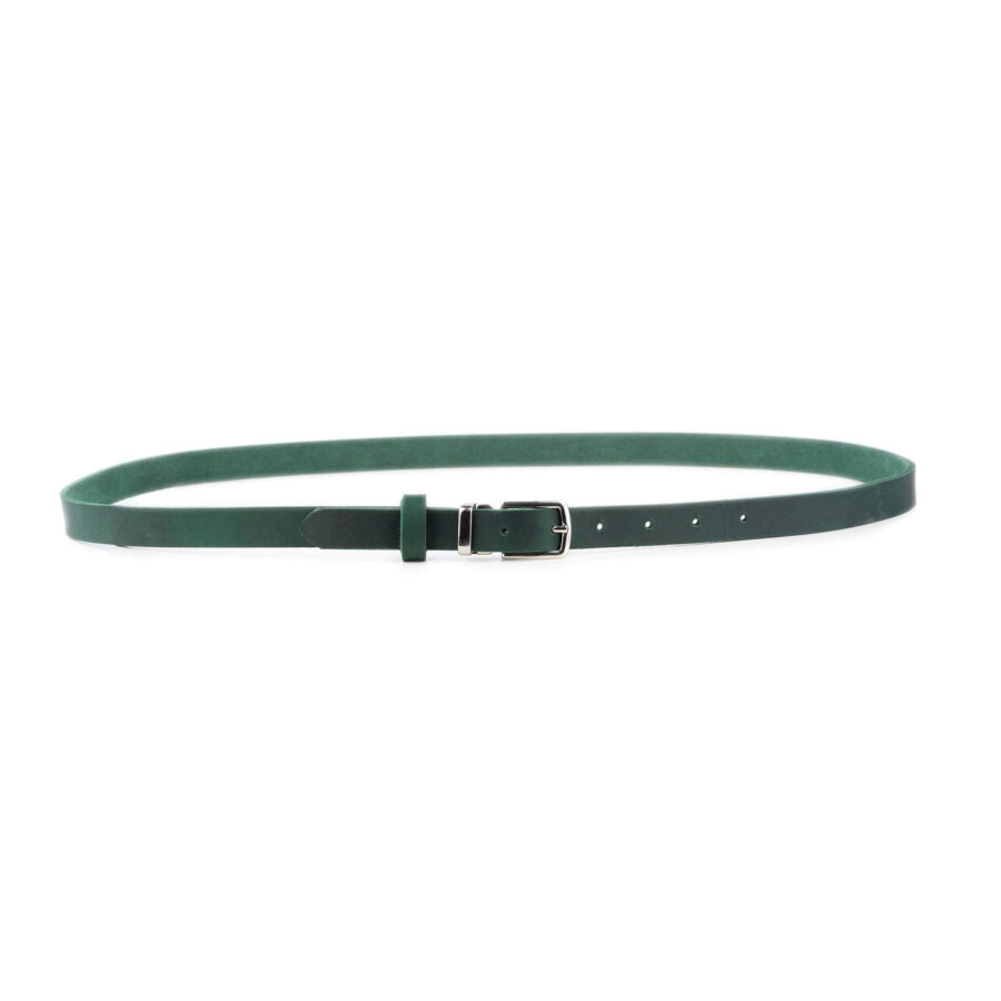 mens green belt with shiny nickel buckle 4