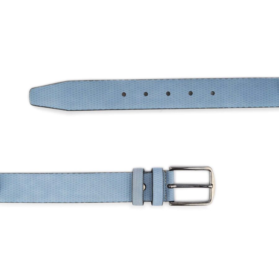 mens light blue belt textured design 2