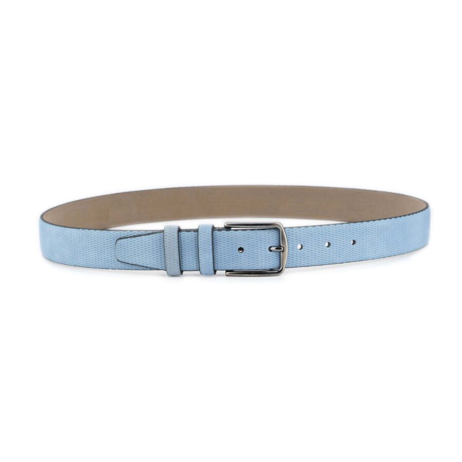 mens light blue belt textured design 4