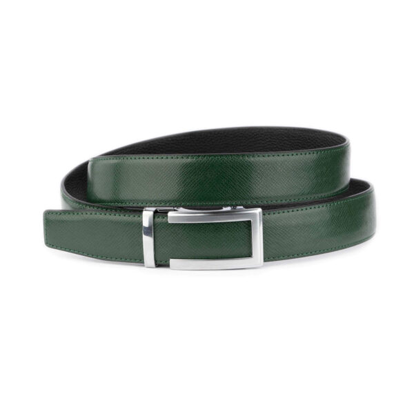 mens ratchet belt emerald green saffiano vegan leather 1 30102024 ALI 35 AUT SAFFGREE