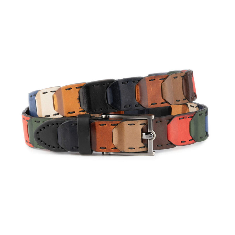 multicolored multipiece leather belt handmade unique design 1 18092024 35 MULTIPC RINO COLRF