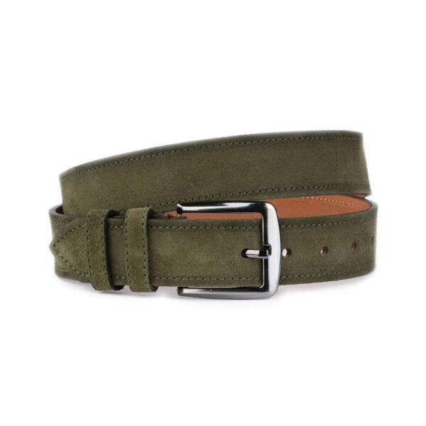 olive green suede mens belt best quality genuine leather 3 8 cm 1 18092024 38 OLIVGREE TREND SUED