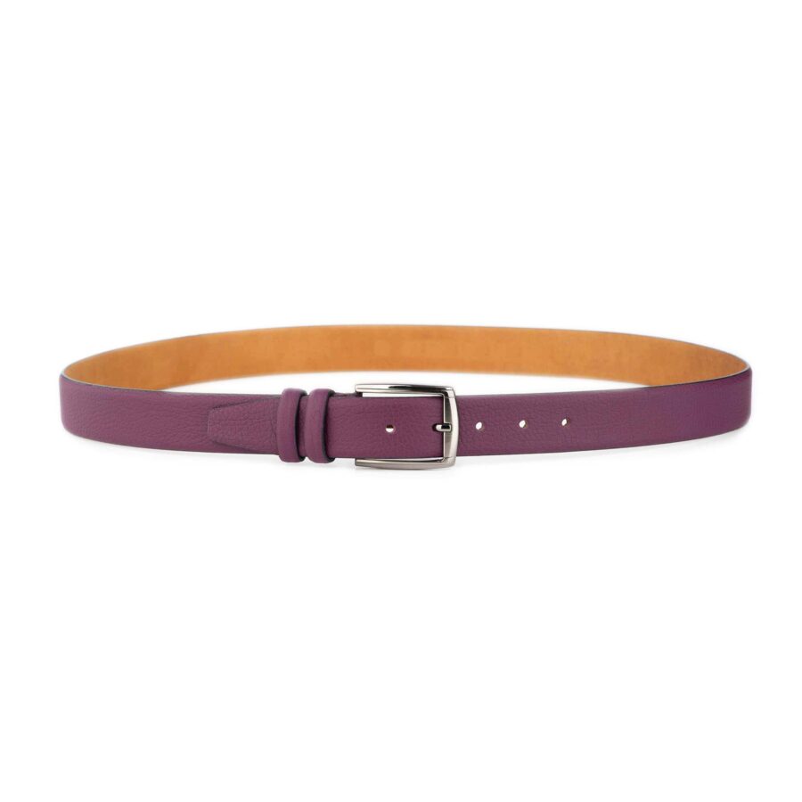 purple leather belt for jeans unisex top quality 4