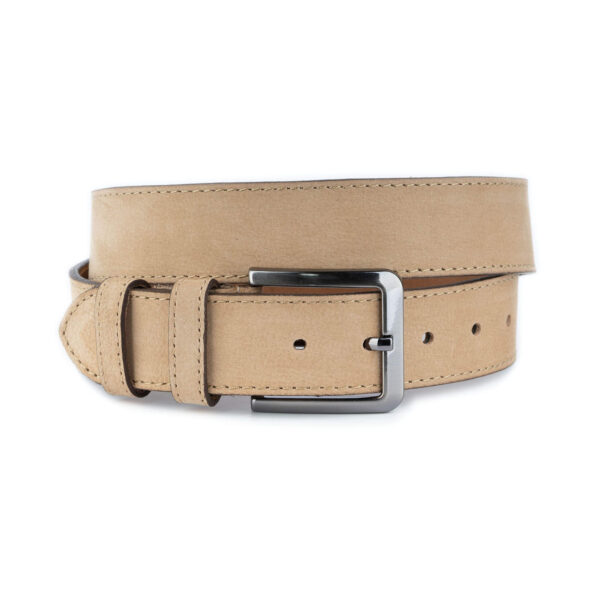 taupe color belt for jeans soft quality nubuck leather 3 8 cm 1 18092024 38 TAUPE KASV NUBU