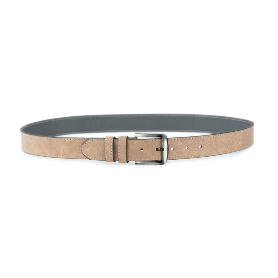 taupe color belt soft vegan leather 4