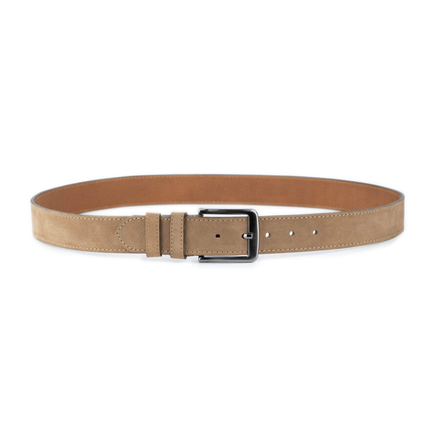 taupe nubuck belt soft leather high quality 2