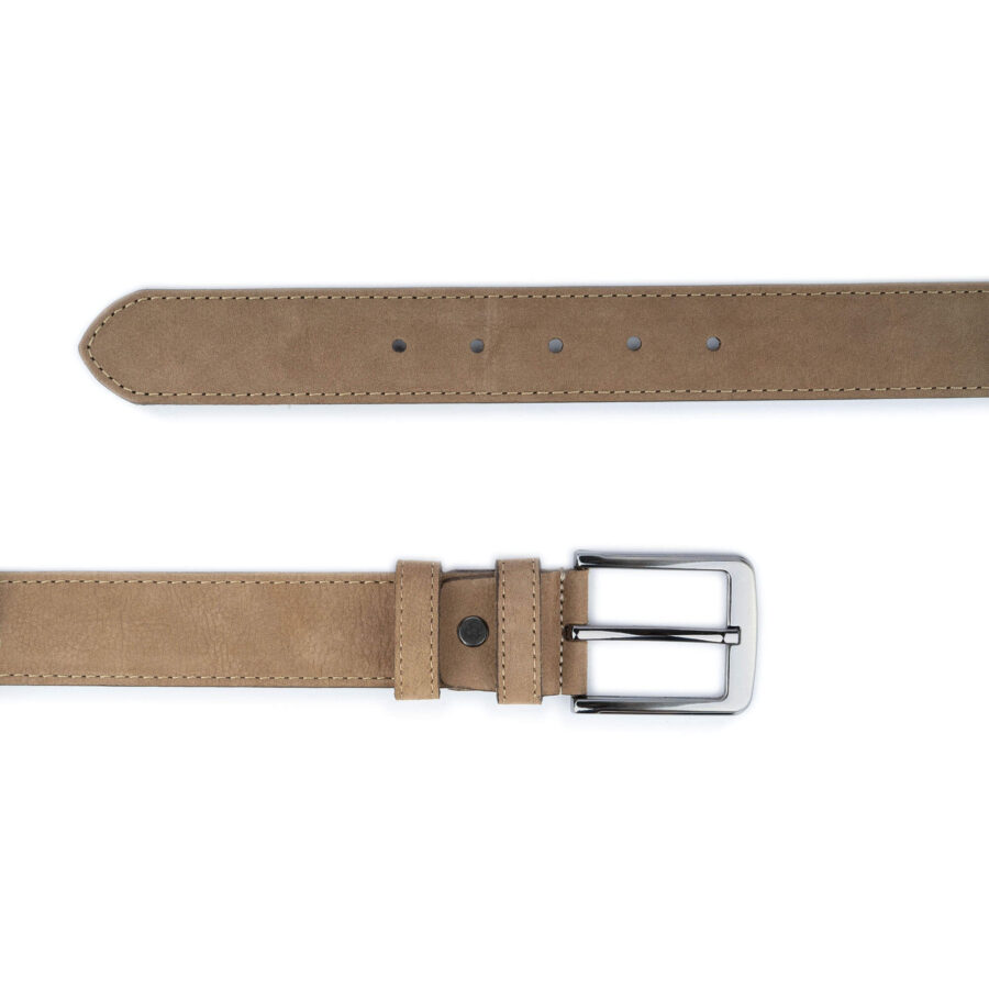 taupe nubuck belt soft leather high quality 3