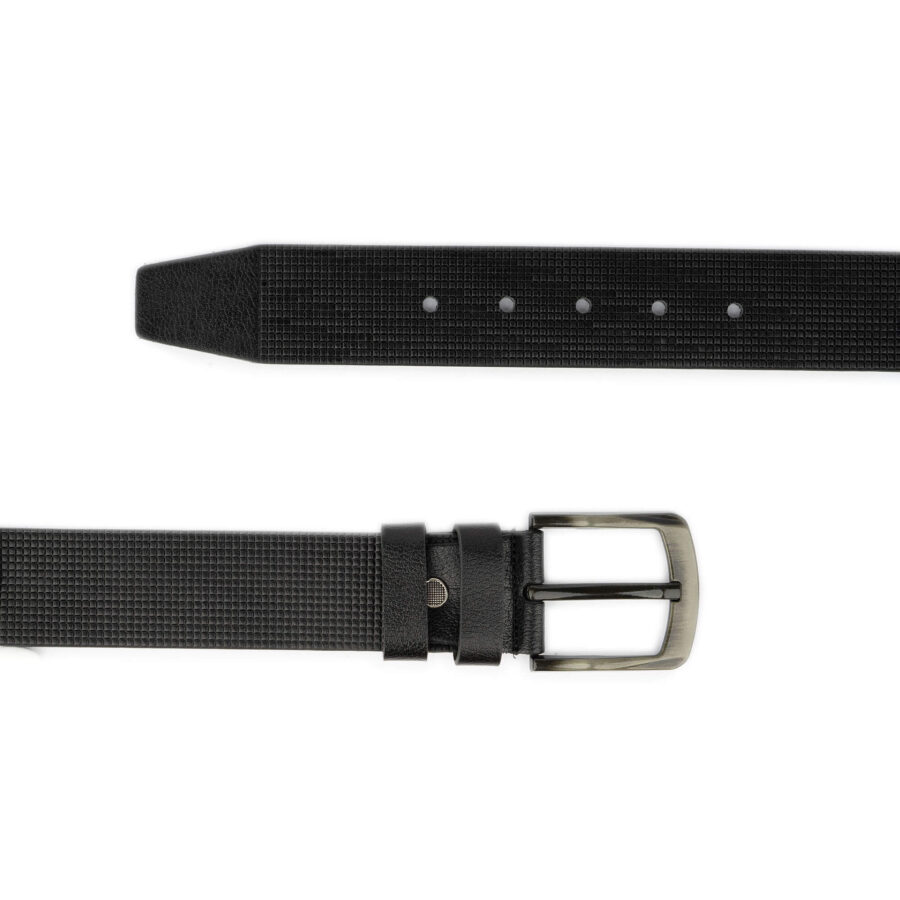 thick black belt laser cut texture genuine leather 4 5 cm 2