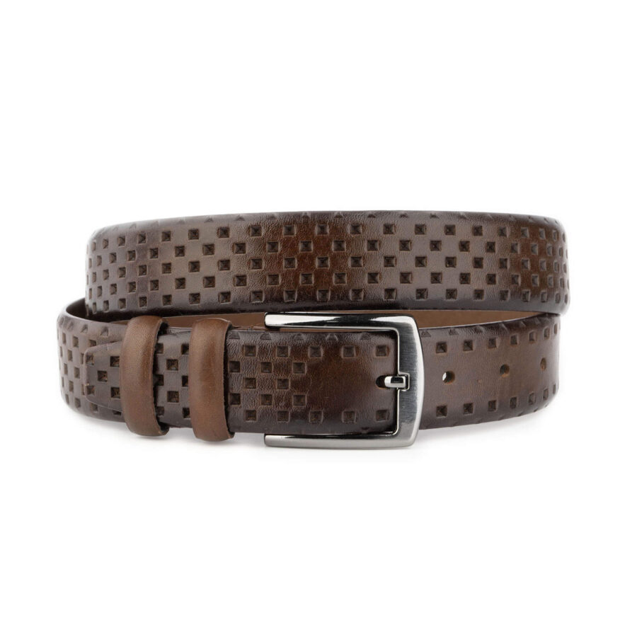 unique mens belt dark brown leather high quality 1 18092024 35 DBROWN DEREN LASER