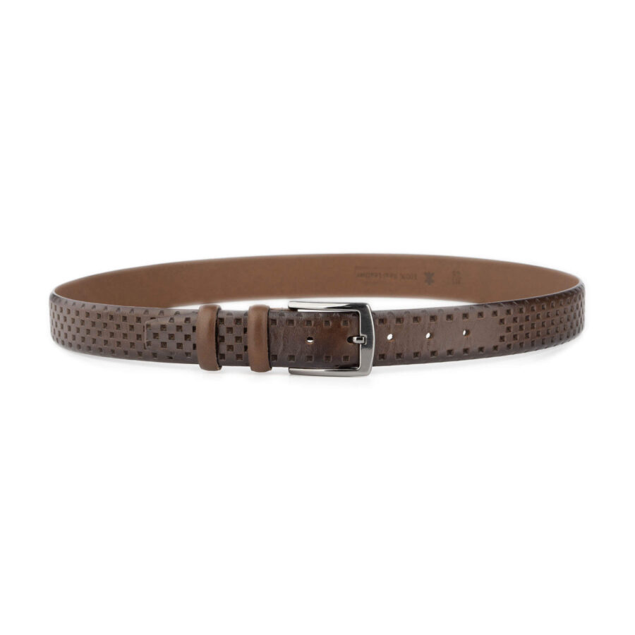 unique mens belt dark brown leather high quality 2