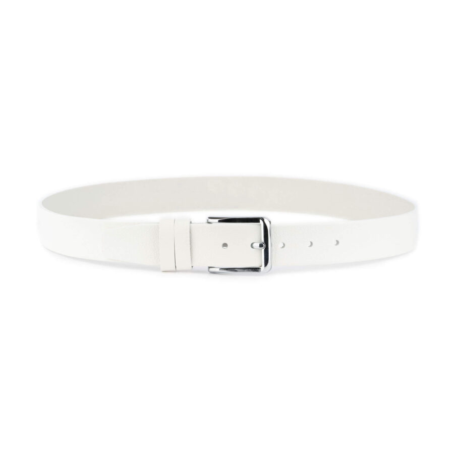 white buffalo hide leather belt 2