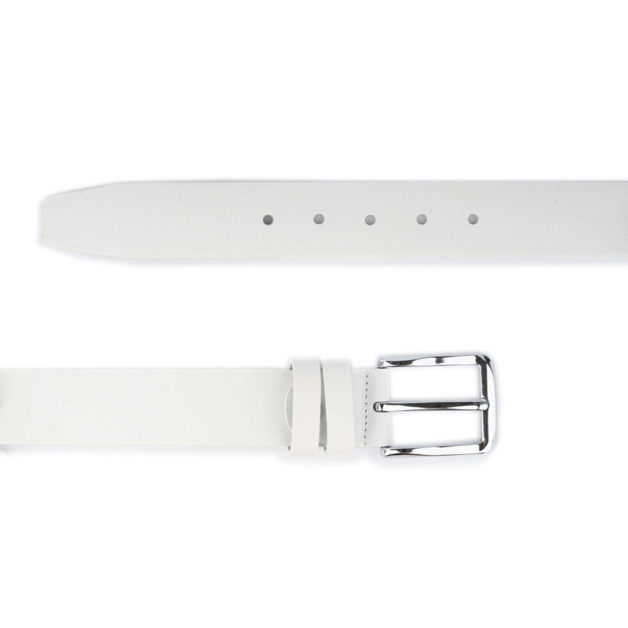 white buffalo hide leather belt 3