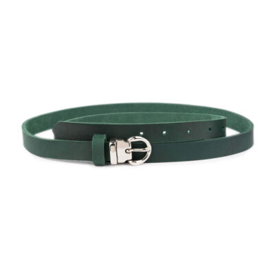 womens green belt with rounded nickel buckle 1 17092024 20 GREEN SILVM FETT LDR