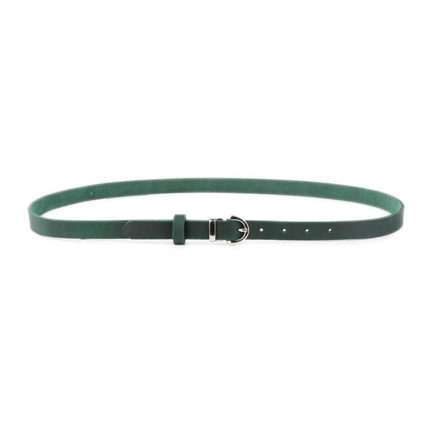 womens green belt with rounded nickel buckle 3