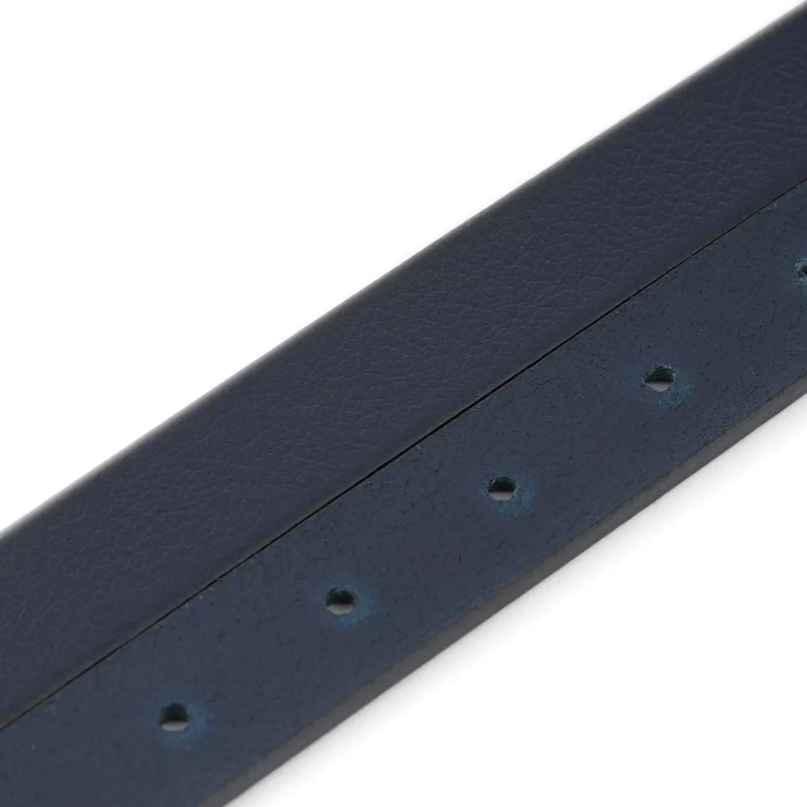 1 Inch Blue Buffalo Leather Belt With Snap Buttons For Changeable Buckle 3