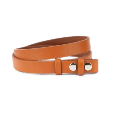 1 Inch Tan Buffalo Leather Belt With Snap Buttons For Changeable Buckle 1 SNAP 25 BUFF TAN LIVIZ