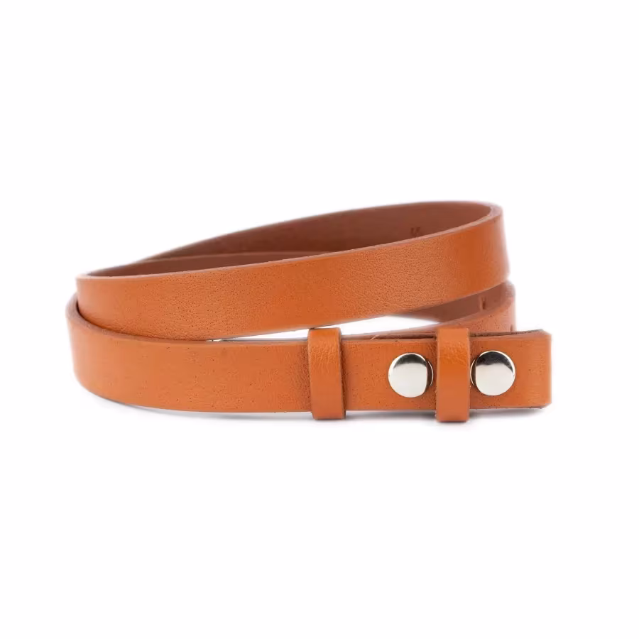 1 Inch Tan Buffalo Leather Belt With Snap Buttons For Changeable Buckle 1 SNAP 25 BUFF TAN LIVIZ