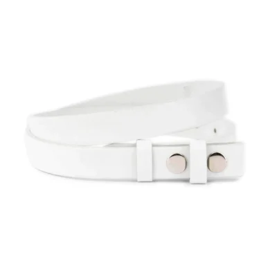1 Inch White Buffalo Leather Belt With Snap Buttons For Changeable Buckle 1 SNAP 25 BUFF WHITE LIVIZ