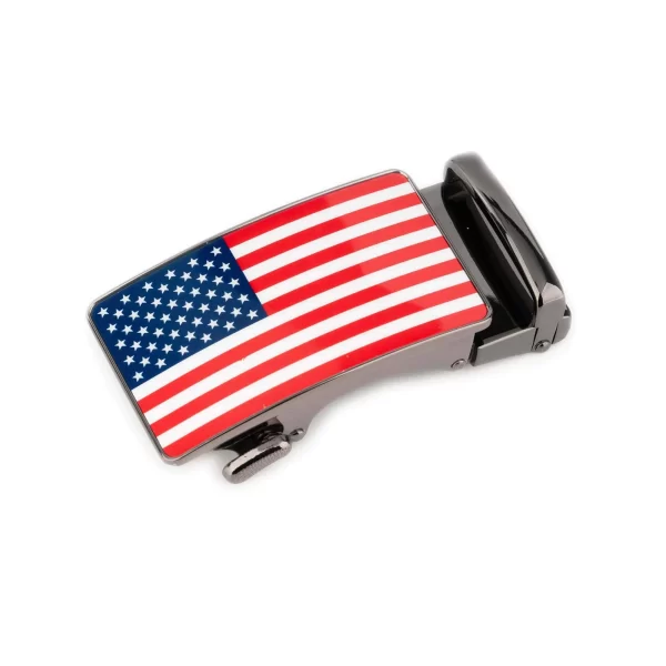 American flag belt buckle ratcheting replacement gun metal 1 USA 35 AUT BLACALI