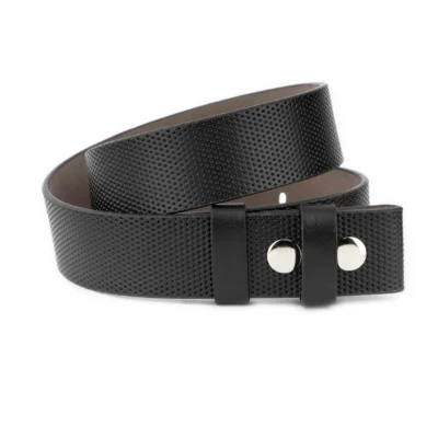 Black Snap Belt Perforated Vegan Leather 92 SNAP 40 BLACKVEG KASV