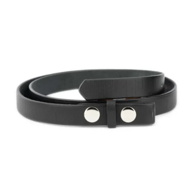 Black Snap Belt Striped Leather 52 SNAP 20 BLSTRIP GIR