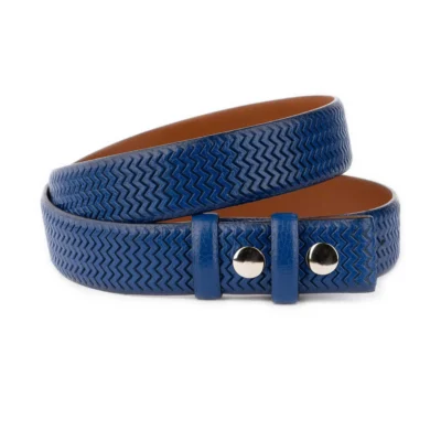 Blue Snap Belt Weave Leather 19 SNAP 35 BLUE KASV