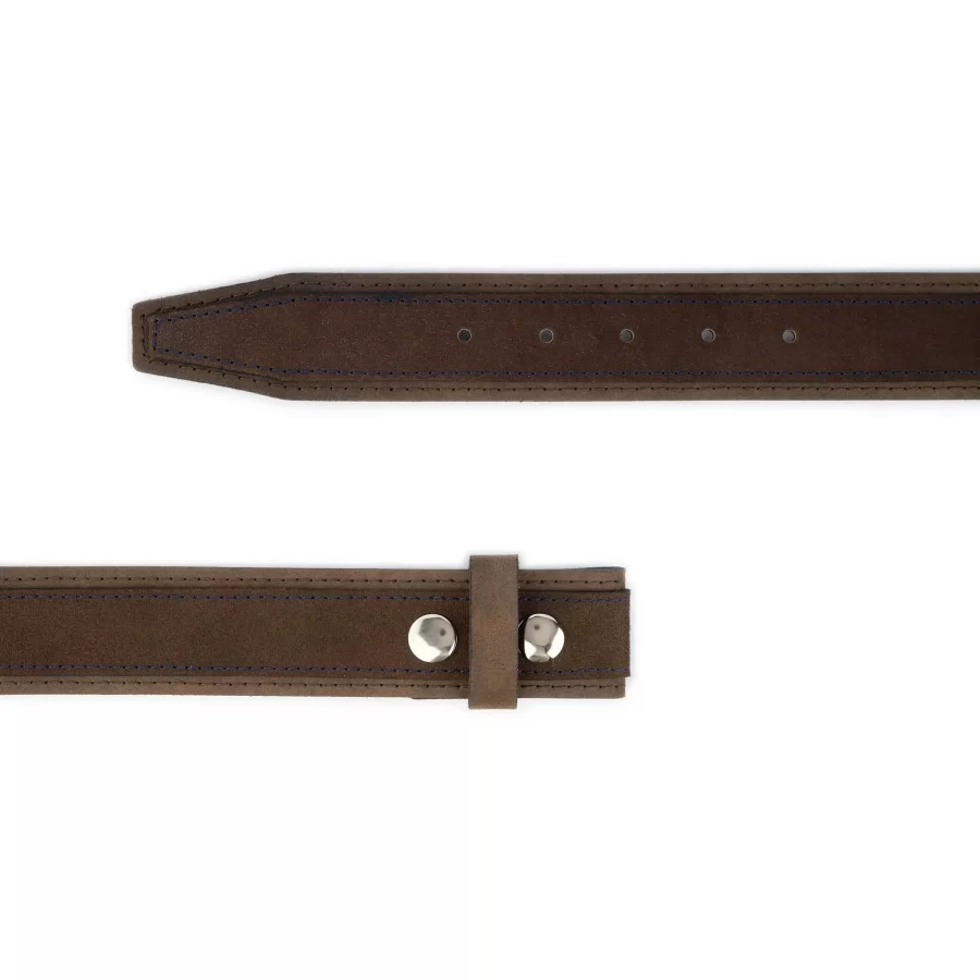 Brown Snap Belt Genuine Leather 62