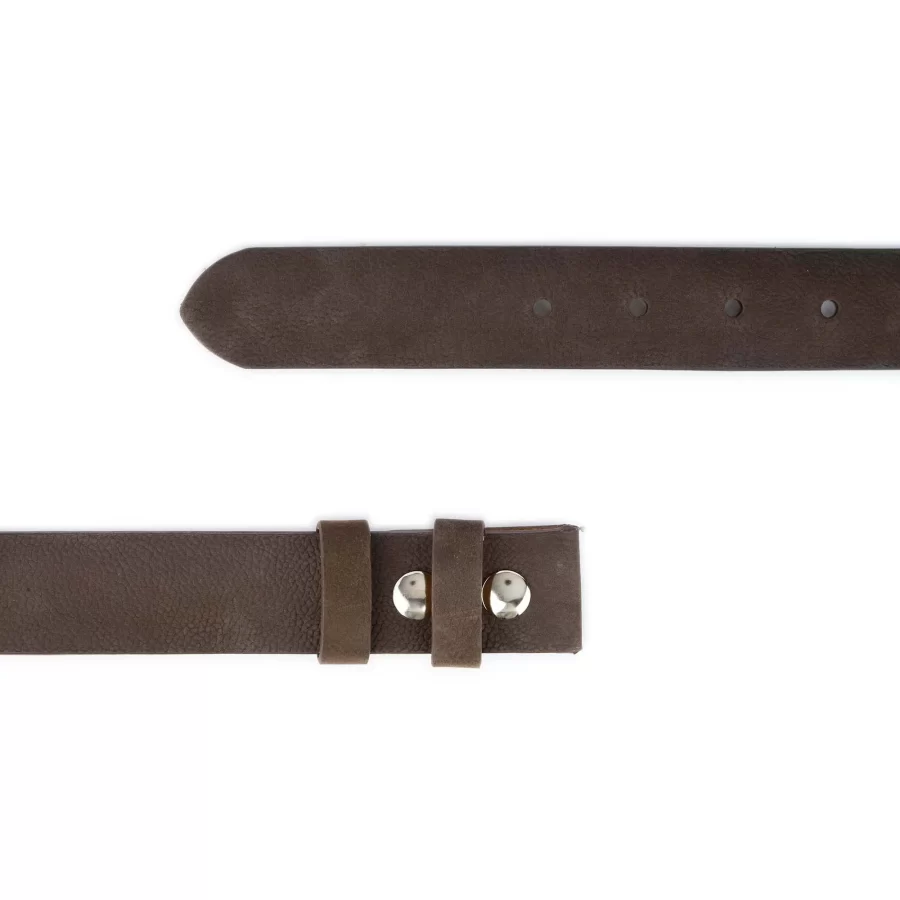 Brown Snap Belt Nubuck Leather 75