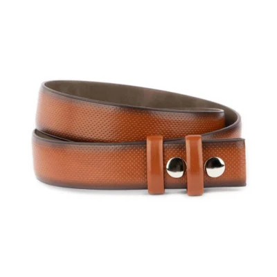 Brown Snap Belt Perforated Vegan Leather 1 SNAP 40 BRONUBU KASV