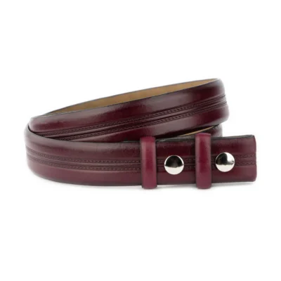 Burgundy Snap Belt Genuine Leather 22 SNAP 35 BURG TREN